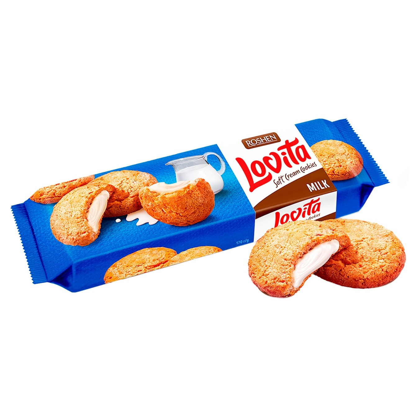 Печиво Roshen Lovita Soft Cream з молочною начинкою 170г 2