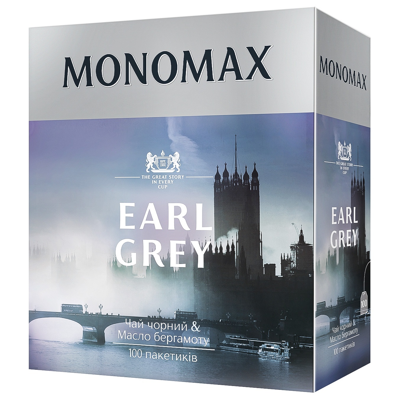 Black tea with bergamot Monomakh EARL GRAY packaged with thread 100*2g