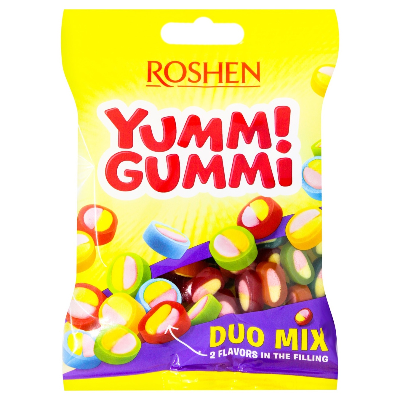 Цукерки желейні Roshen Yummi Gummi Duo Mix 70г