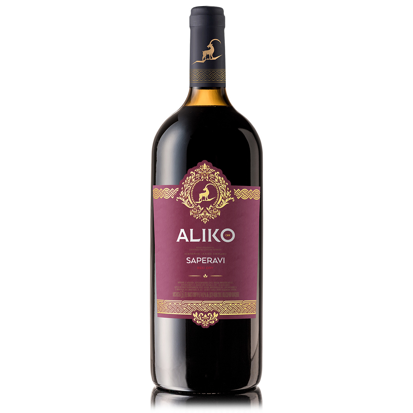 Вино Алико Саперави красное сухое 9.7 - 14% 1,5л