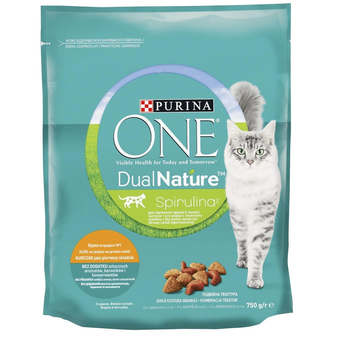Purina One DualNature for cats with chicken dry food 750g