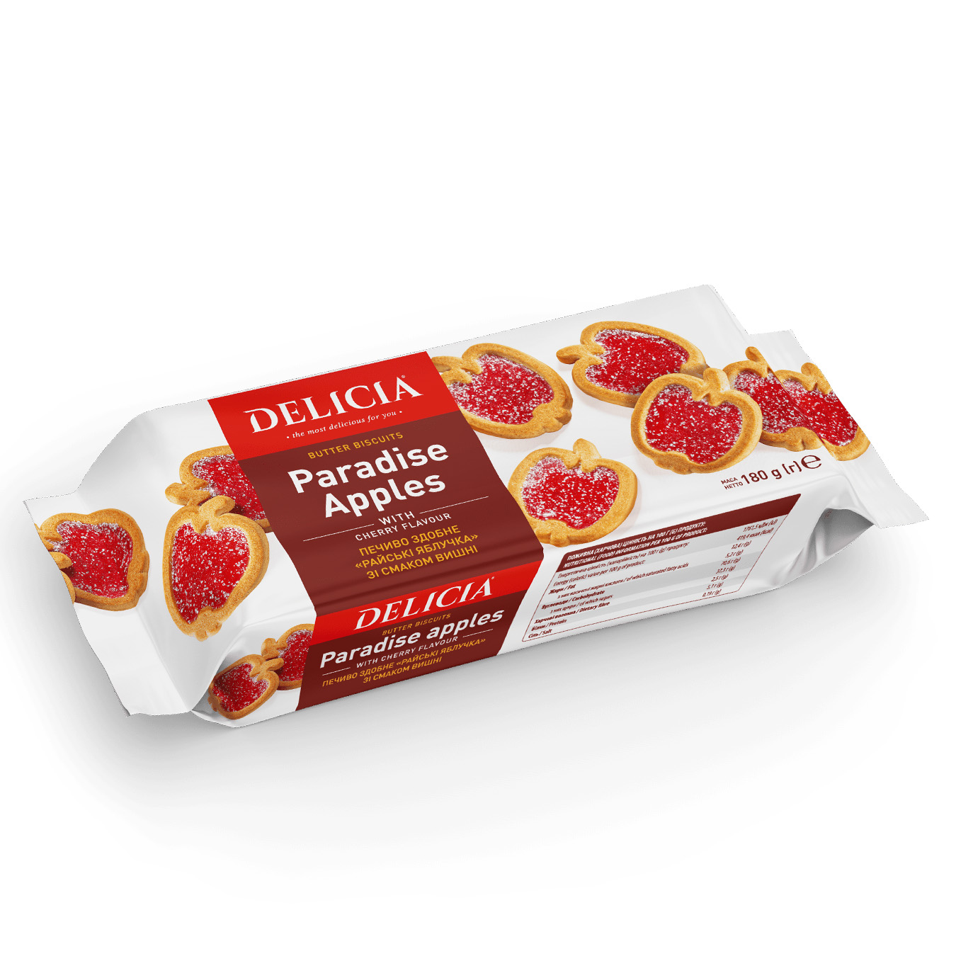 Delicia Biscuits Paradise apples with cherry flavor (flexes 0.18*16)